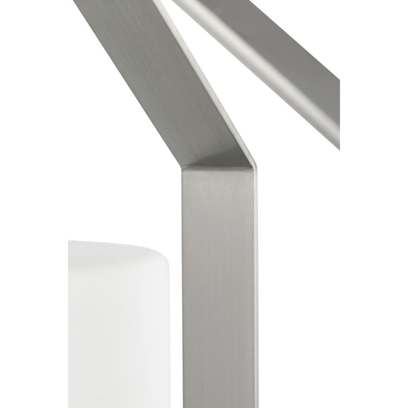Luminaire suspendu 1 lumière Margan, Nickel brossé, Blanc