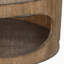 Table basse avec tablette Roki, plateau ovale en bois de pin brun naturel de 55 pouces