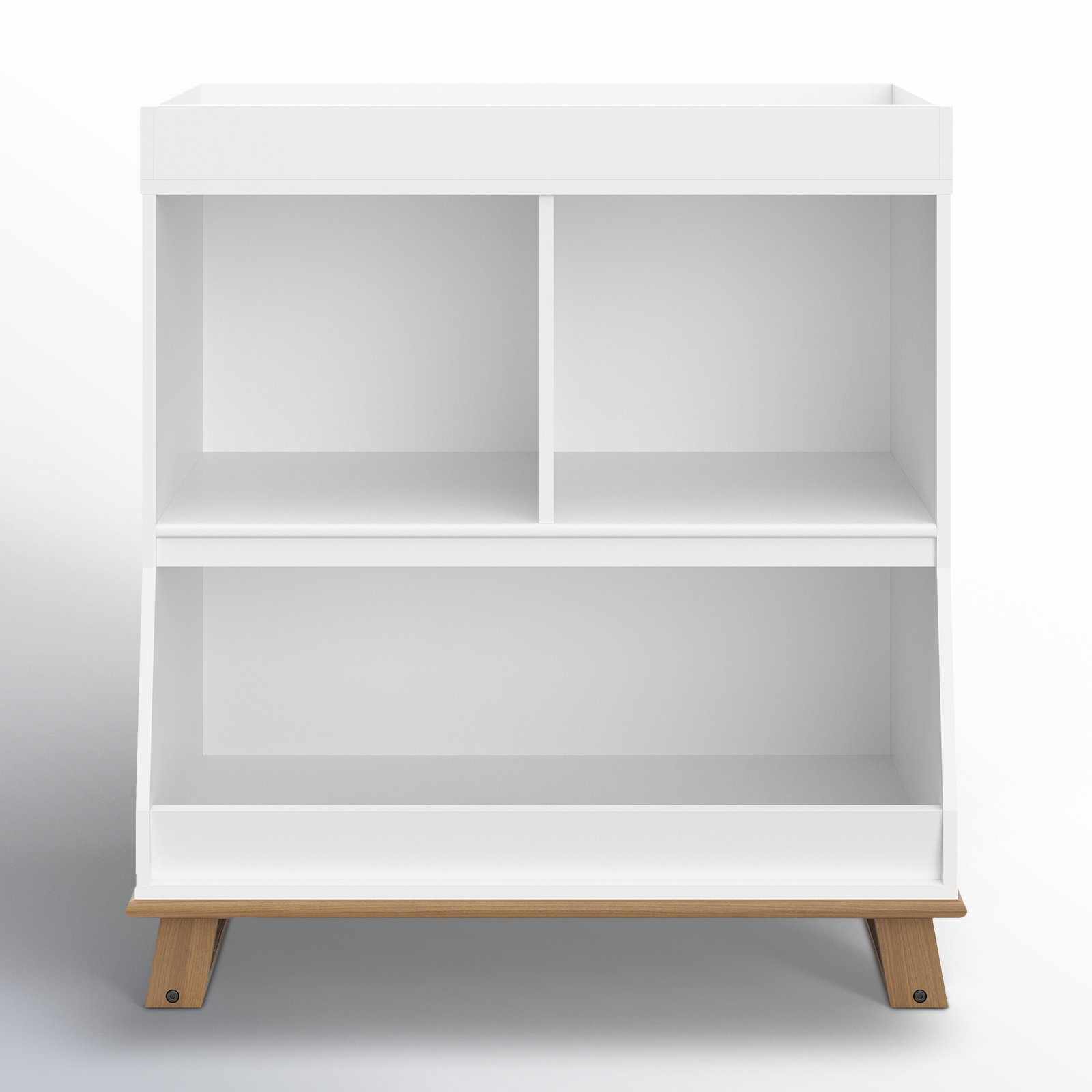 Modern Changing Table, White/Vintage Driftwood