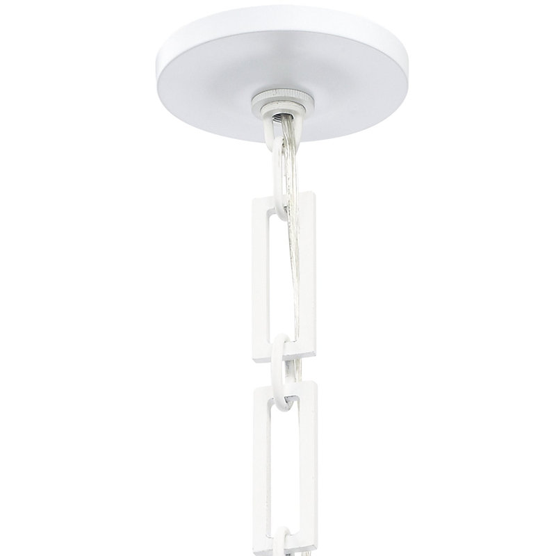 Luminaire suspendu tambour 1 lumière Amea, Blanc mat