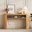 Console ovale en placage de bois de frêne l 53,2 po x P 14 po x H 30 po TREXM