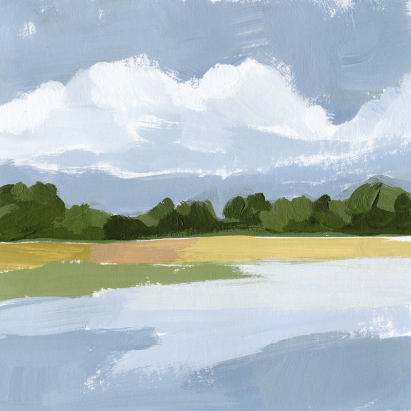 «Lakeside Study IV» par Victoria Barnes - peinture sur toile tendue, H 36 po x l 36 po x P 1,25 po