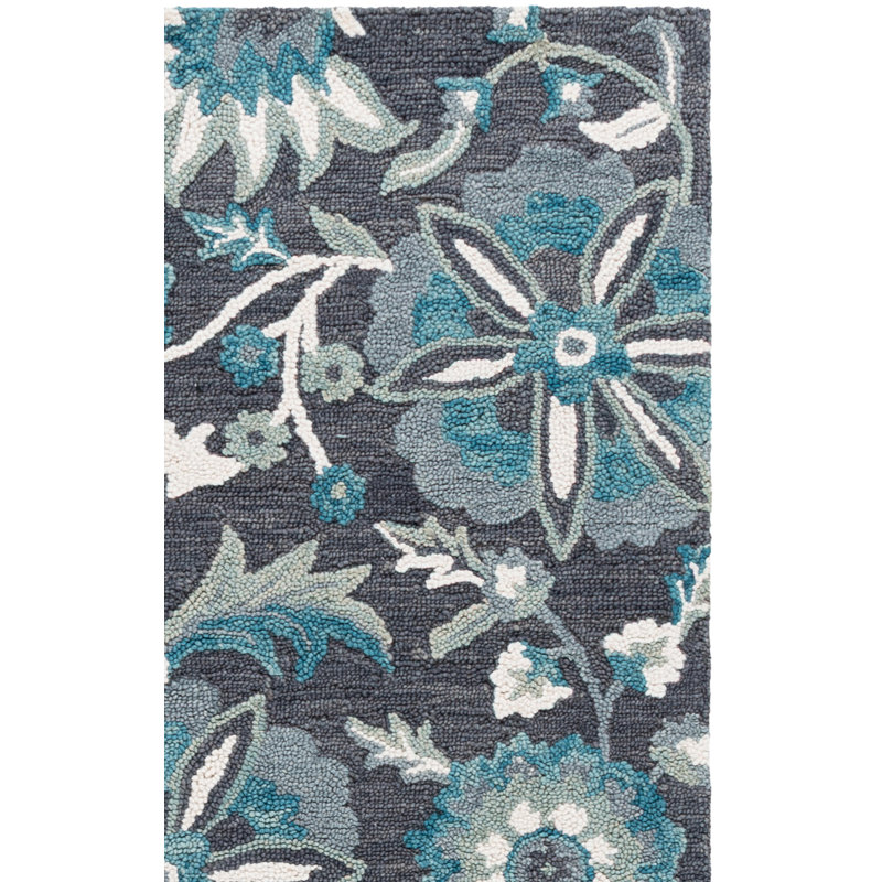 Joosten Hand Tufted 0.8 Wool 0.2 Cotton Floral Rug, Runner 2'3" x 9'