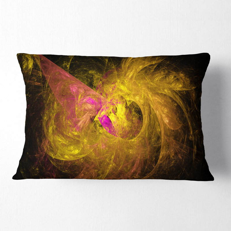 Golden Fractal Abstract - Coussin décoratif imprimé abstrait