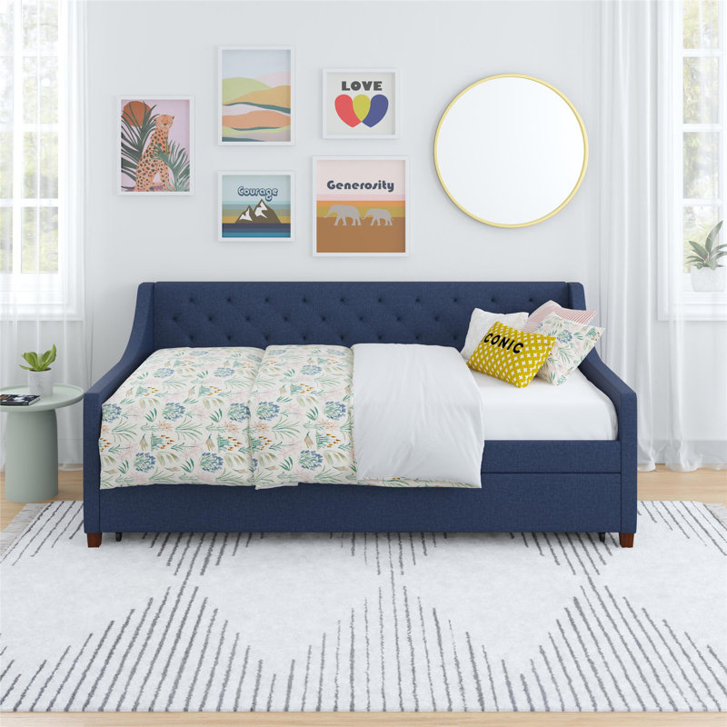 Lit de jour simple avec couchette Her Majesty, Bleu