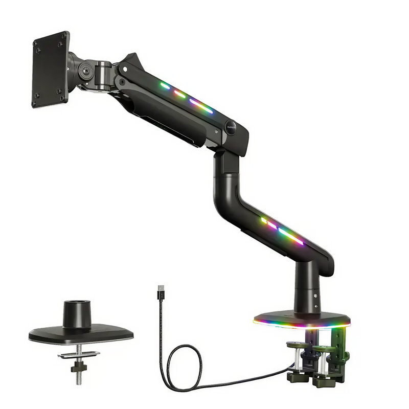 Support de bureau à hauteur réglable pour moniteur avec lumière ambiante pour écran de 27 à 49 po