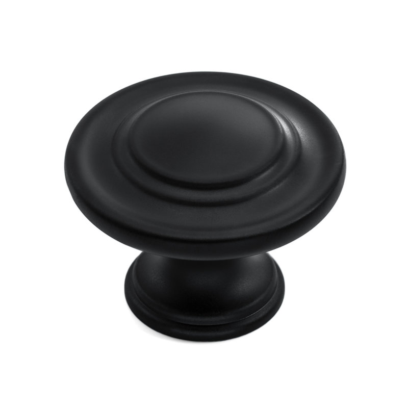 Classic Collection  1 5/16" Diameter Round Knob Multipack, Black