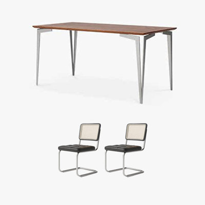 Table de salle à manger en bois massif rétro maison rectangulaire