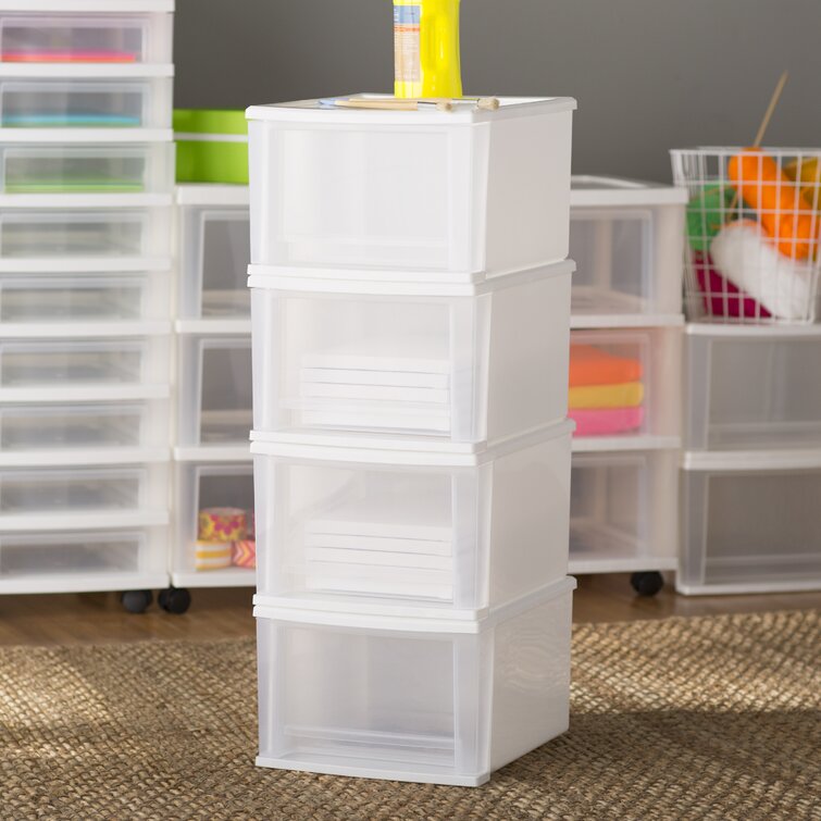 Wayfair Basics Stackable Storage Drawers, White