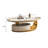  Milisav 51.18'' Single Oval Faux Marble Coffee Table With Stainless Steel Base, 1 Drawer, Fully Assembled