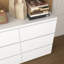 Commode blanche à 9 tiroirs pour la chambre à coucher, commode large moderne sans poignées, commode de rangement en bois pour le salon, couloir, entrée