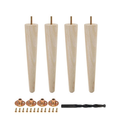 Base Unfinished Furniture Leg, Pack of 4