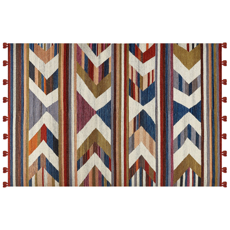 Savard Geometric Wool Hand Woven Area Rug, Rectangle 200 x 300cm