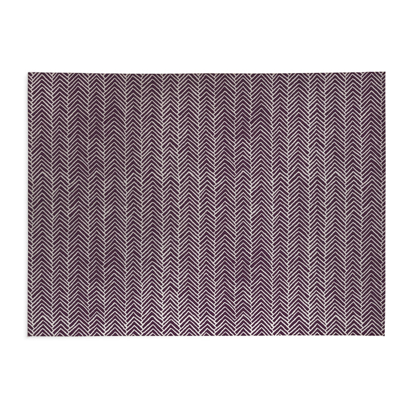 Chevron Block Low Profile Kitchen Mat, Rectangle 4' x 6', Eggplant