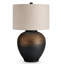 Lampe de table avec abat-jour en métal Norry, brun et noir, 31 po Norry