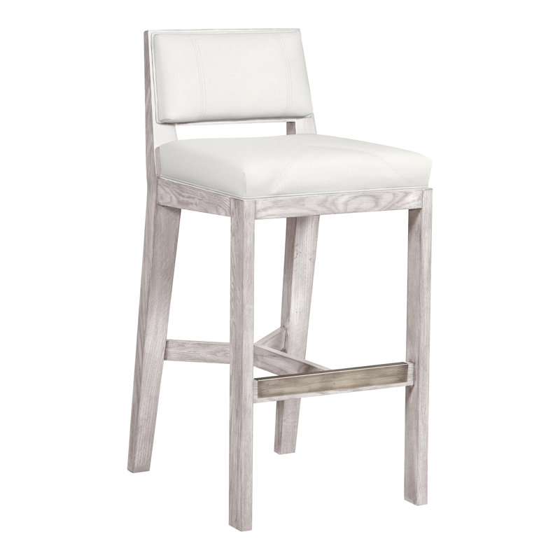 Thom Filicia 32.5'' Bar Stool, Dove Gray, Kempsey Sheepskin