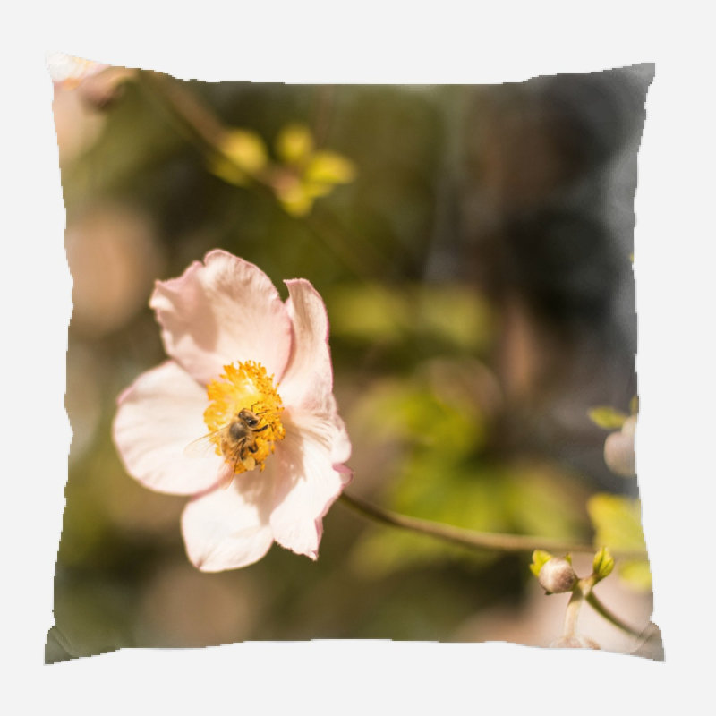 Coussin décoratif fleur Dismuke, Microsuède, Intérieur