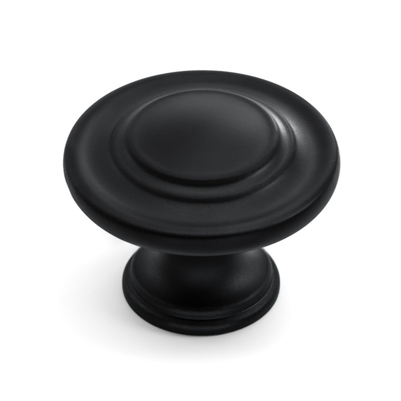 Poignée ronde 1 5/16 po de diamètre Classic Collection, Noir mat