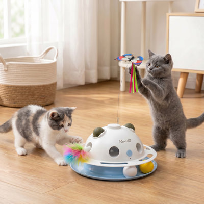 4-in-1 Interactive Cat Toys with Butterfly Feathers & Catnip Balls