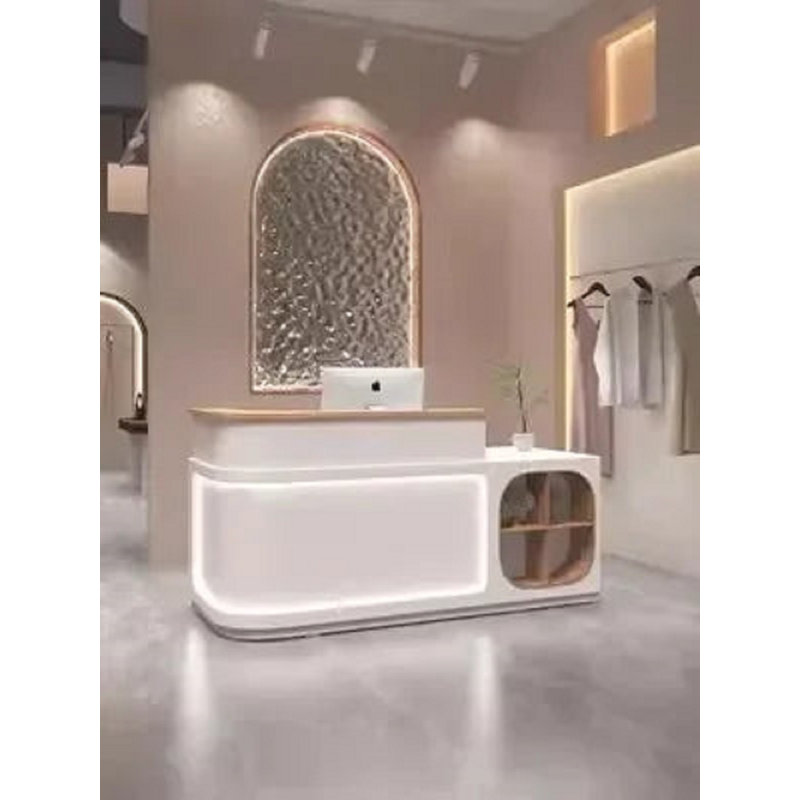 Clent L-Shape Manufactured Wood Reception Desk, 100cm H x 150cm W x 50cm D, Left Side Facing