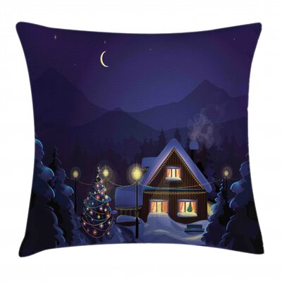 House and Tree at Christmas Night Indoor / Outdoor 36"" Throw Pillow Cover -  Ambesonne, min_20025_36x36