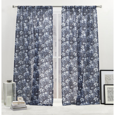 Nicole Miller New York Dara Light Filtering, Semi Sheer Rod Pocket Curtain Panels