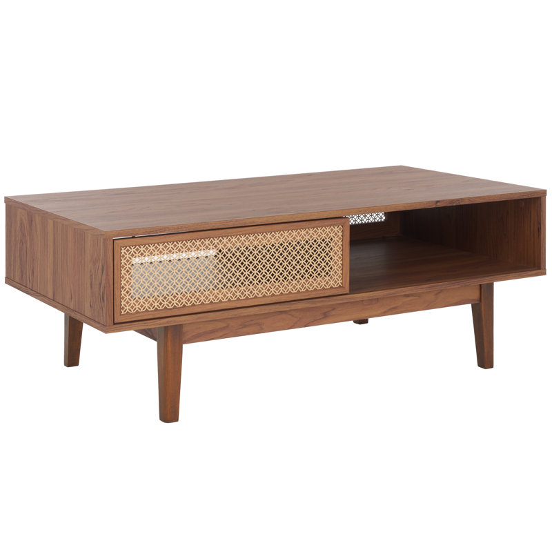 Wyatts 4 Legs Coffee Table with Storage, Walnut
