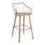 Tabouret de bar Farmhouse avec repose-pieds intégré et dossier à broche