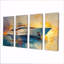 Bateau de plaisance dans des tons bleus et jaunes - ensemble d'art mural de bateau-251681809