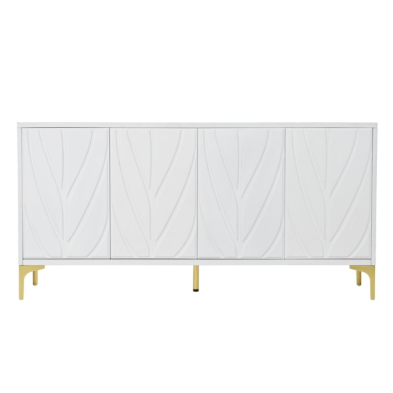 Buffet 60 po avec poignées 60 po, Blanc