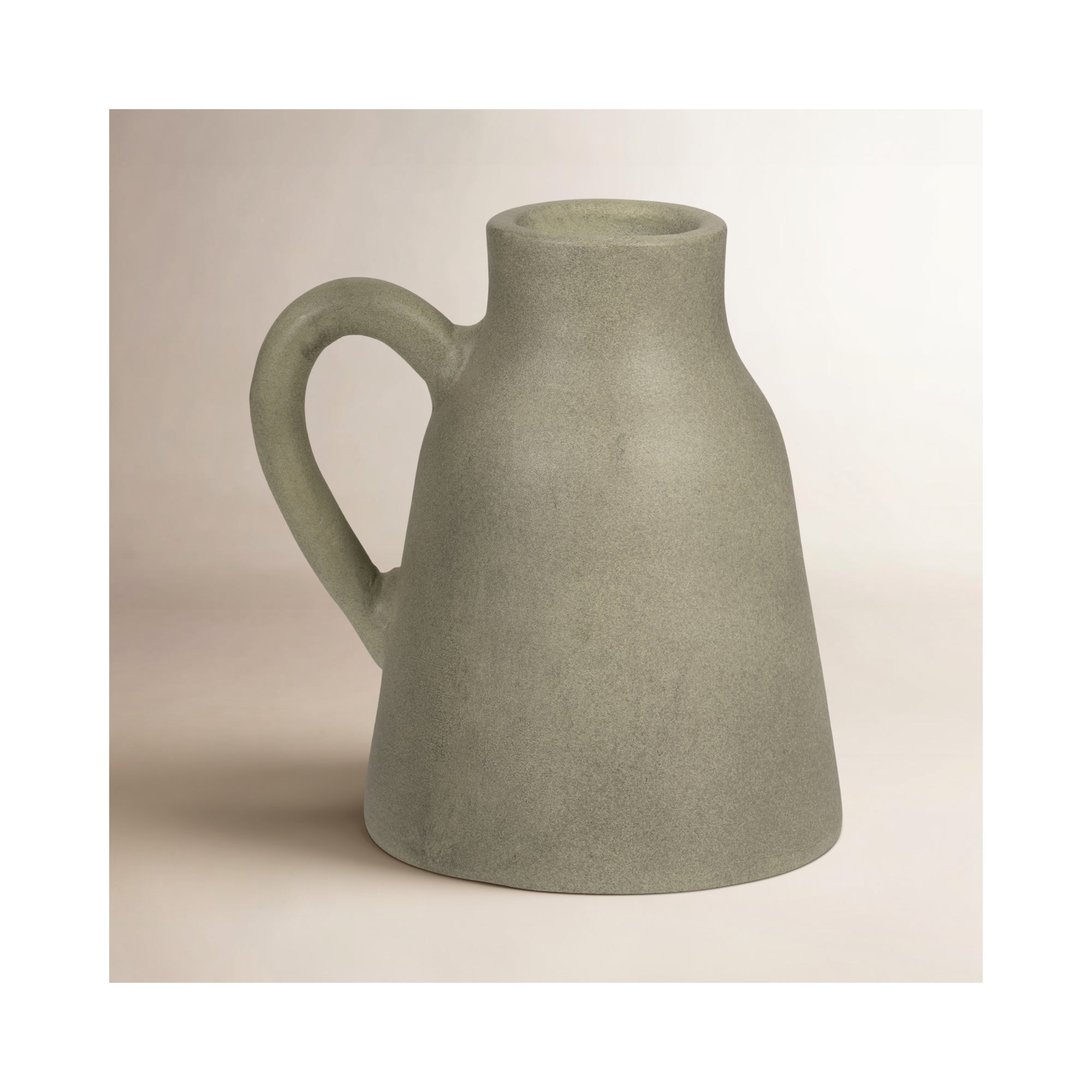 Anasta Handmade Terracotta Table Vase, Green, Overall Height - 8"