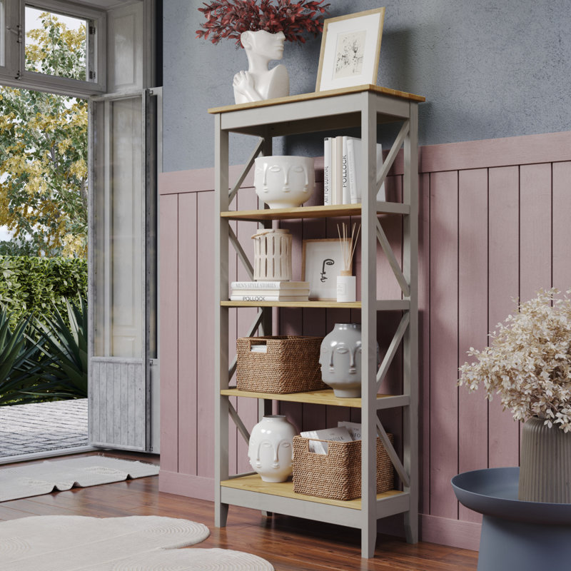 Étagère Louissaint H 65,75 po x l 31,5 po x P 13,78 po, Gris