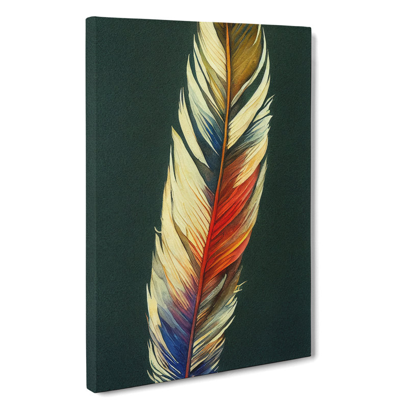 Feather Of Colour No.4 - Wrapped Canvas, 76cm H x 50cm W x 3cm D