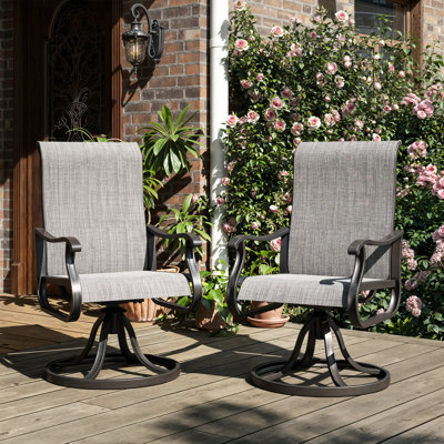 Chaises de salle à manger pivotantes à 360 ° pour l'extérieur - Chaises de salle à manger ergonomiques pour la cour, le balcon et l'extérieur