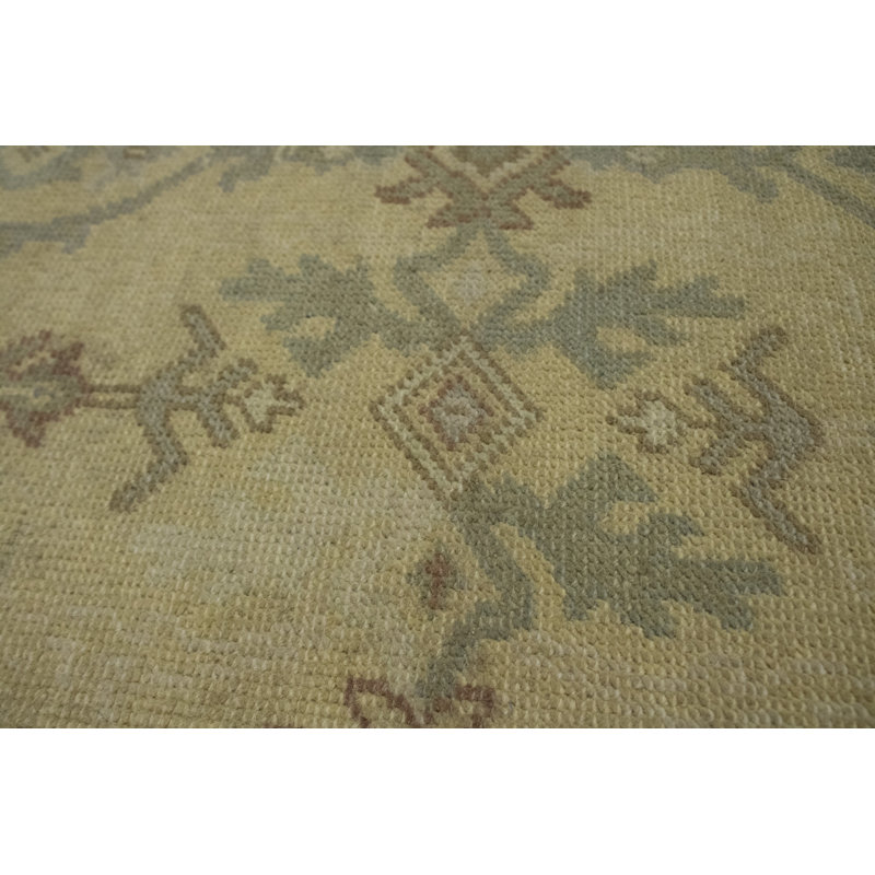 Tapis beige en laine noué à la main Flippin