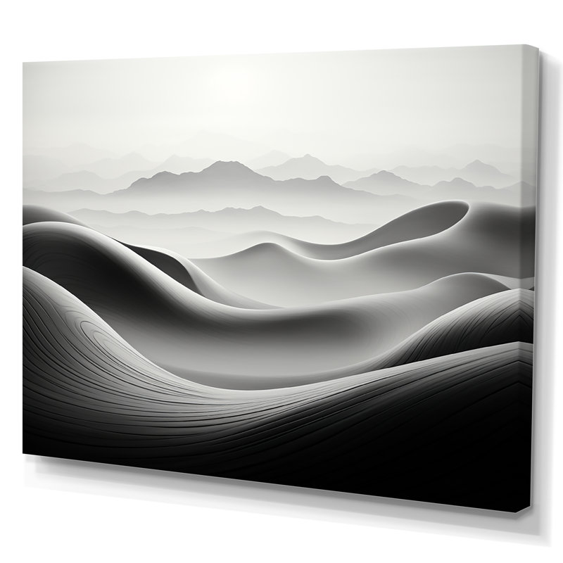 «Black and White Rivers», impression sur toile, H 16 po x l 32 po x P 1 po, Toile tendue