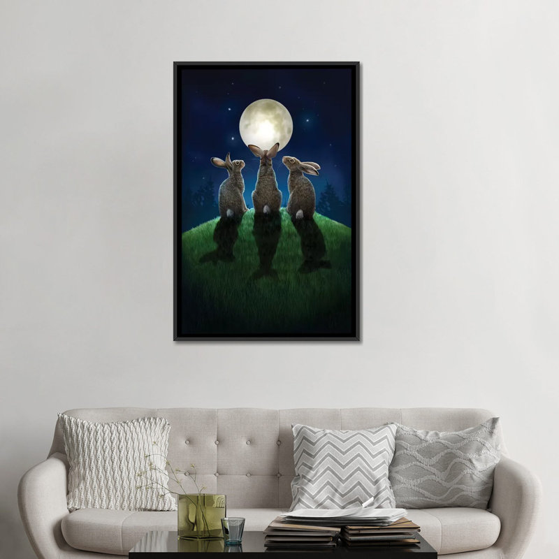 « moon shadows », impression sur toile tendue, Toile avec cadre noir, Pas de tapis, H 48 po x l 32 po x P 1,5 po