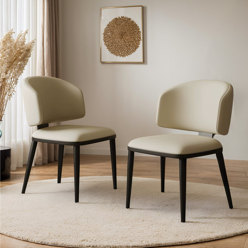 Chaise d'appoint rembourrée en similicuir (ensemble de 2)