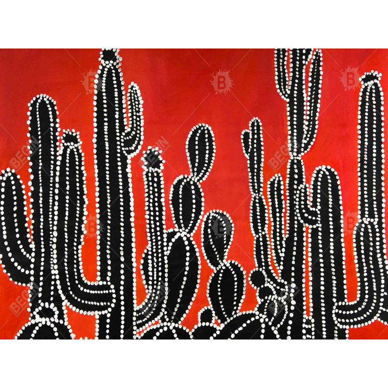 Toile cactus noire haute | Décoration intérieure élégante pour les chambres à coucher