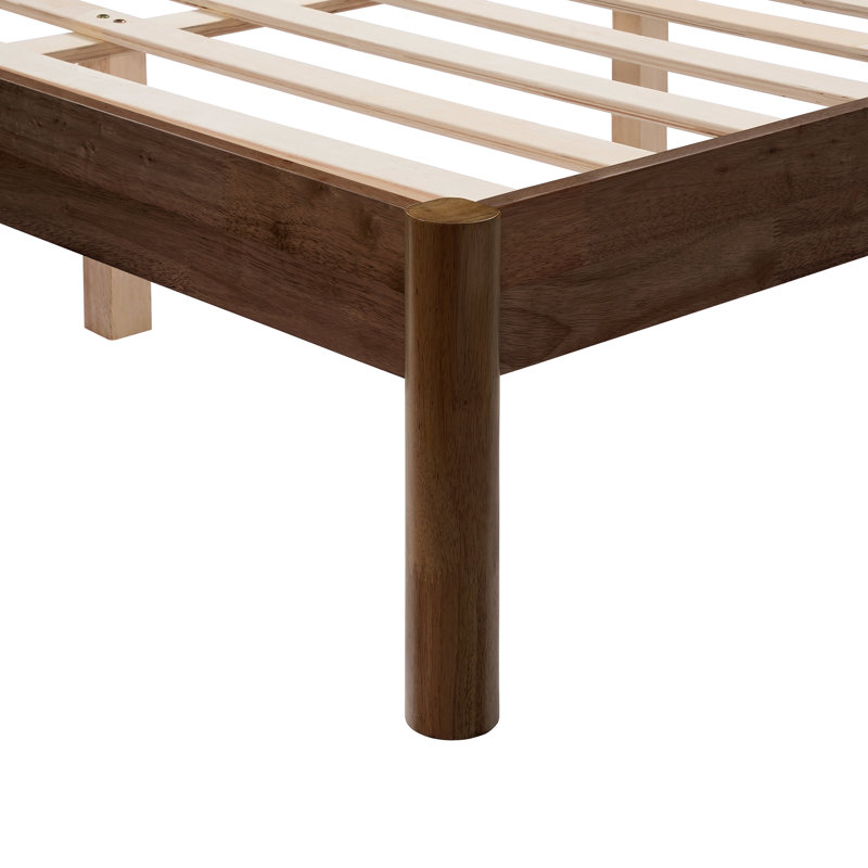 Grand lit en bois massif Ardin, Noyer, Grand lit