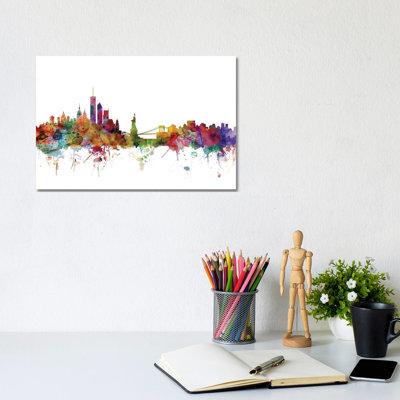 New York Skyline by Michael Tompsett - Wrapped Canvas Gallery-Wrapped Canvas Giclée