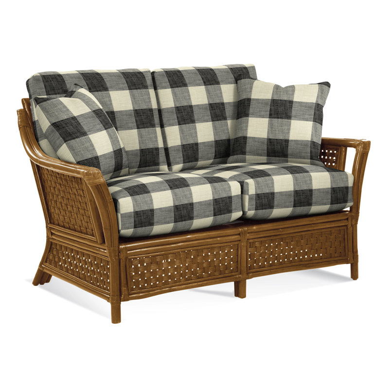 Boca Upholstered 55'' Loveseat, Havana, Black Buffalo Check; 