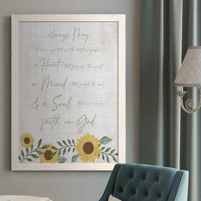 «Always Pray», reproduction sur toile encadrée