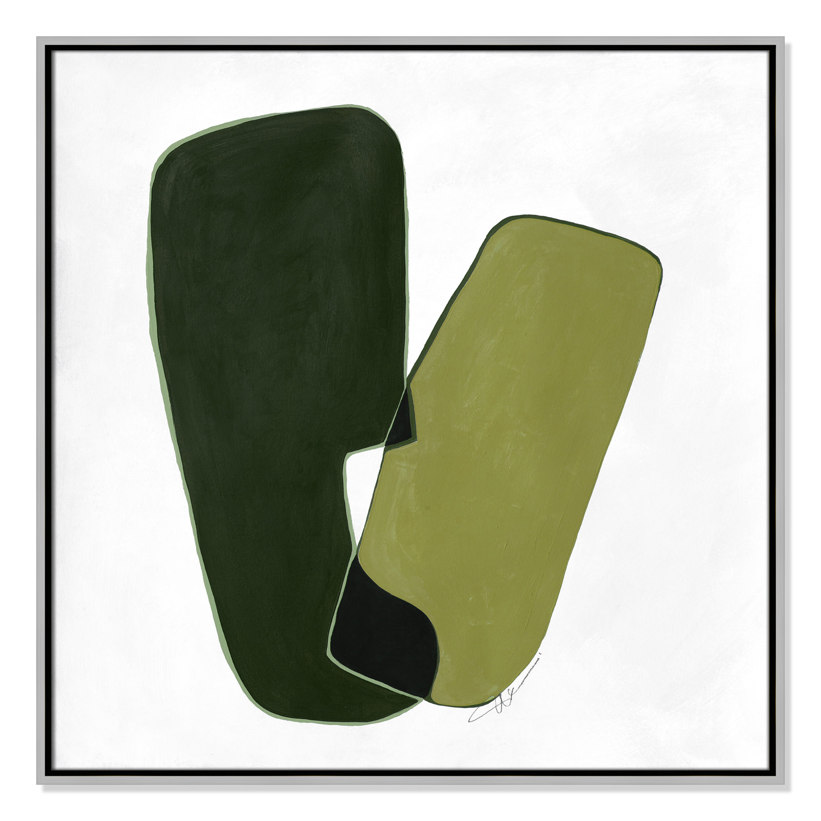 Coleman "Unity Green II" Print by Filippo Ioco, 31.5" H x 31.5" W, Silver