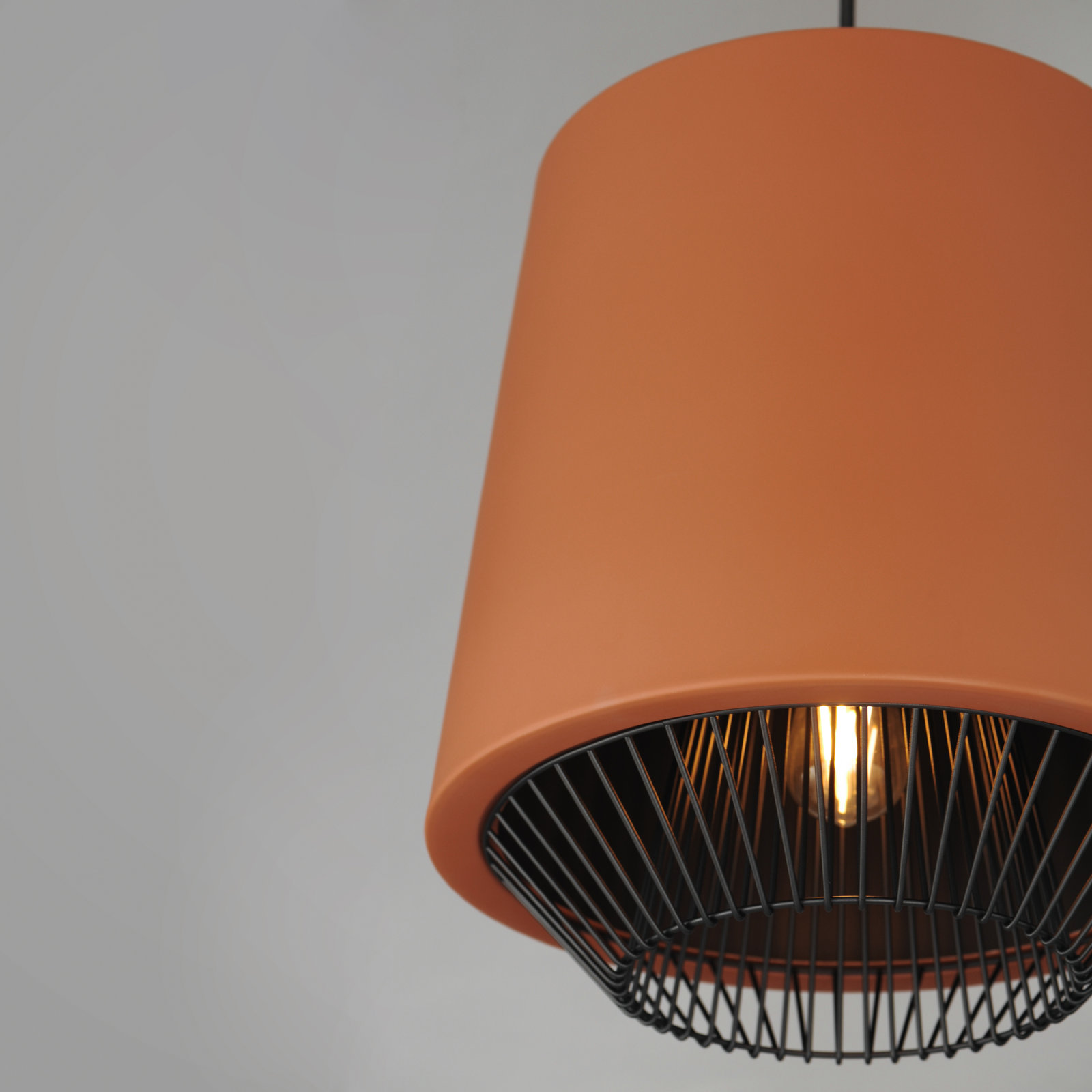 Cici Single Light Pendant, Brick/Black