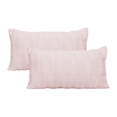 Tatami Embroidery Faux Fur Throw Pillow Covers