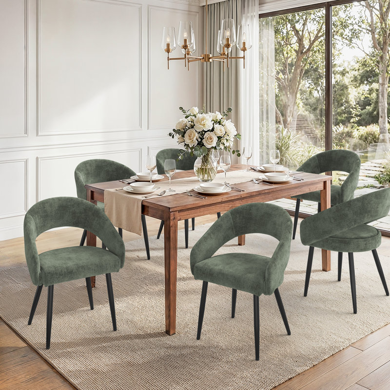 Chaises de salle à manger rembourrées Sabuk, Green