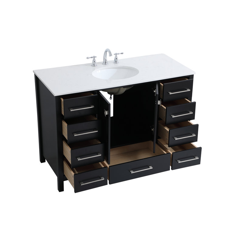 Ensemble de meuble-lavabo simple 48 po Irene, Noir