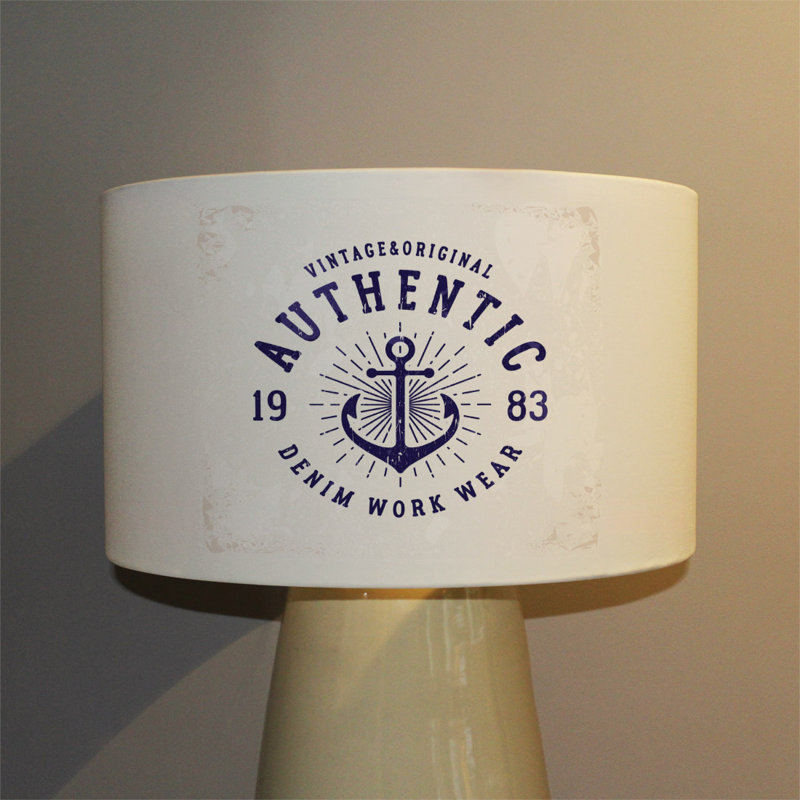 Cotton Drum Lamp Shade ( Uno ), 22cm H x 25cm W x 25cm D