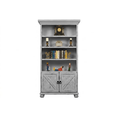 Bibliothèque en bois massif avec rangement Farmhouse